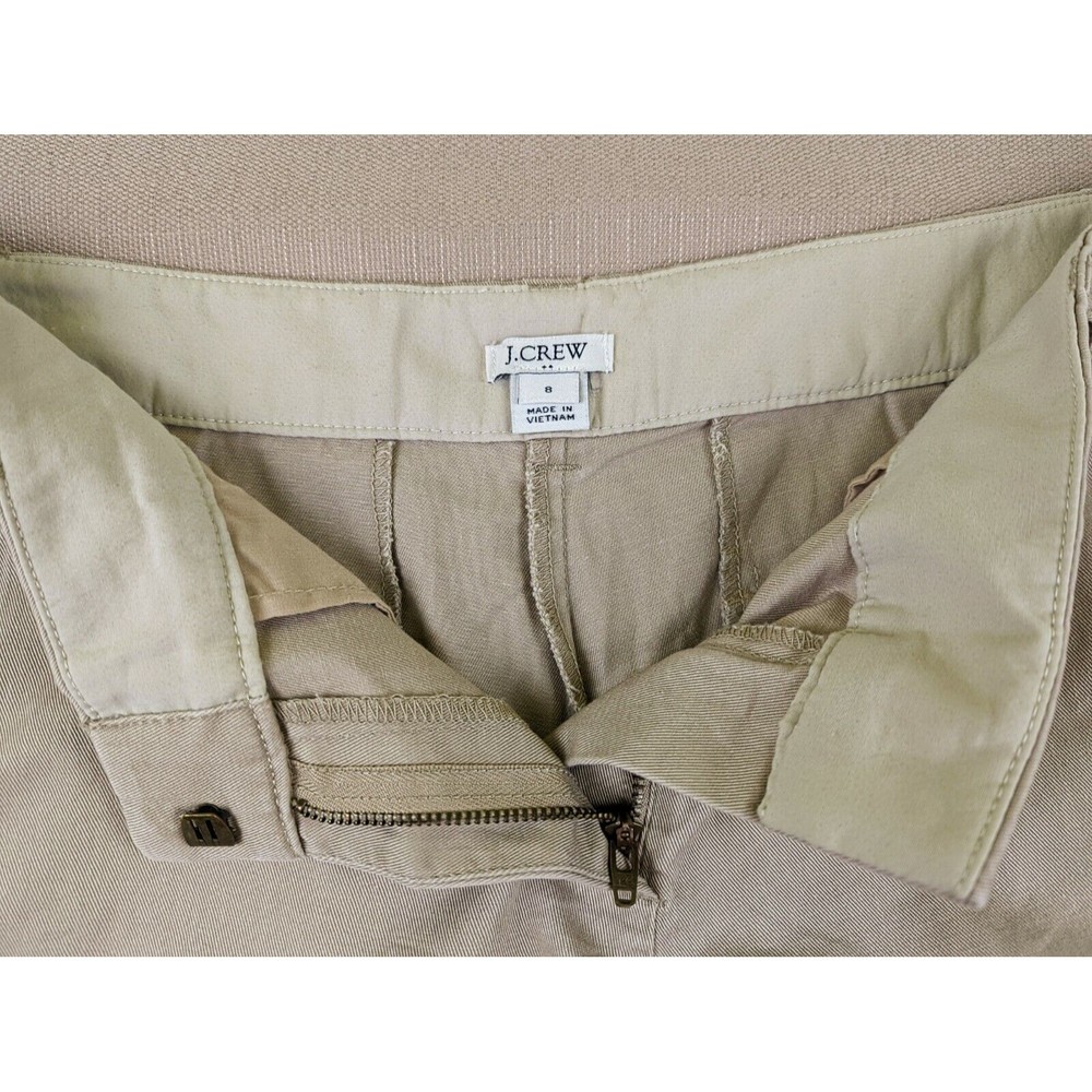J. Crew Women's 8 Beige Tan Khaki Chino 100% Cotton Shorts 3.5" Inseam Mid Rise - Picture 4 of 11